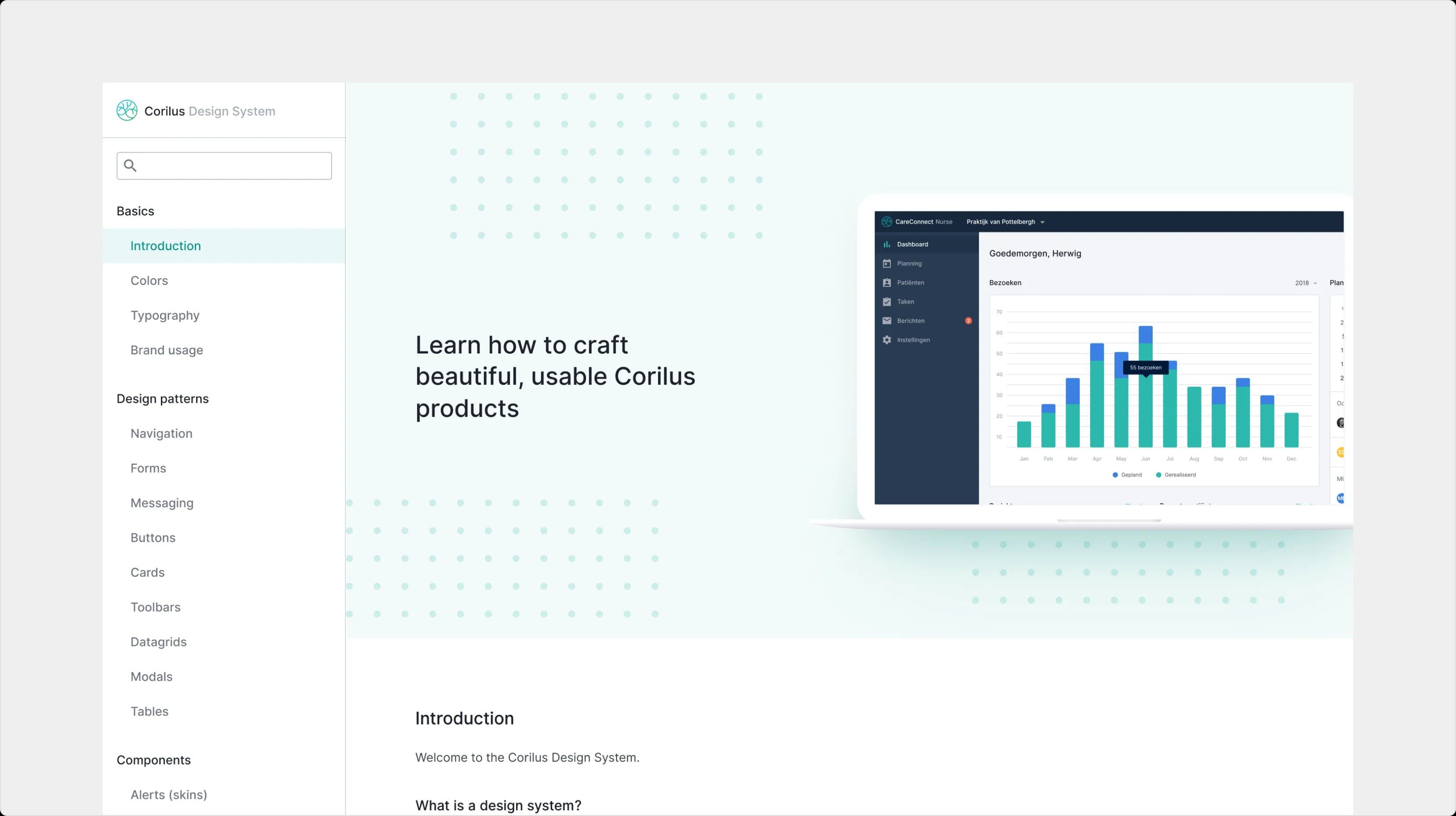 Corilus design system documentation.