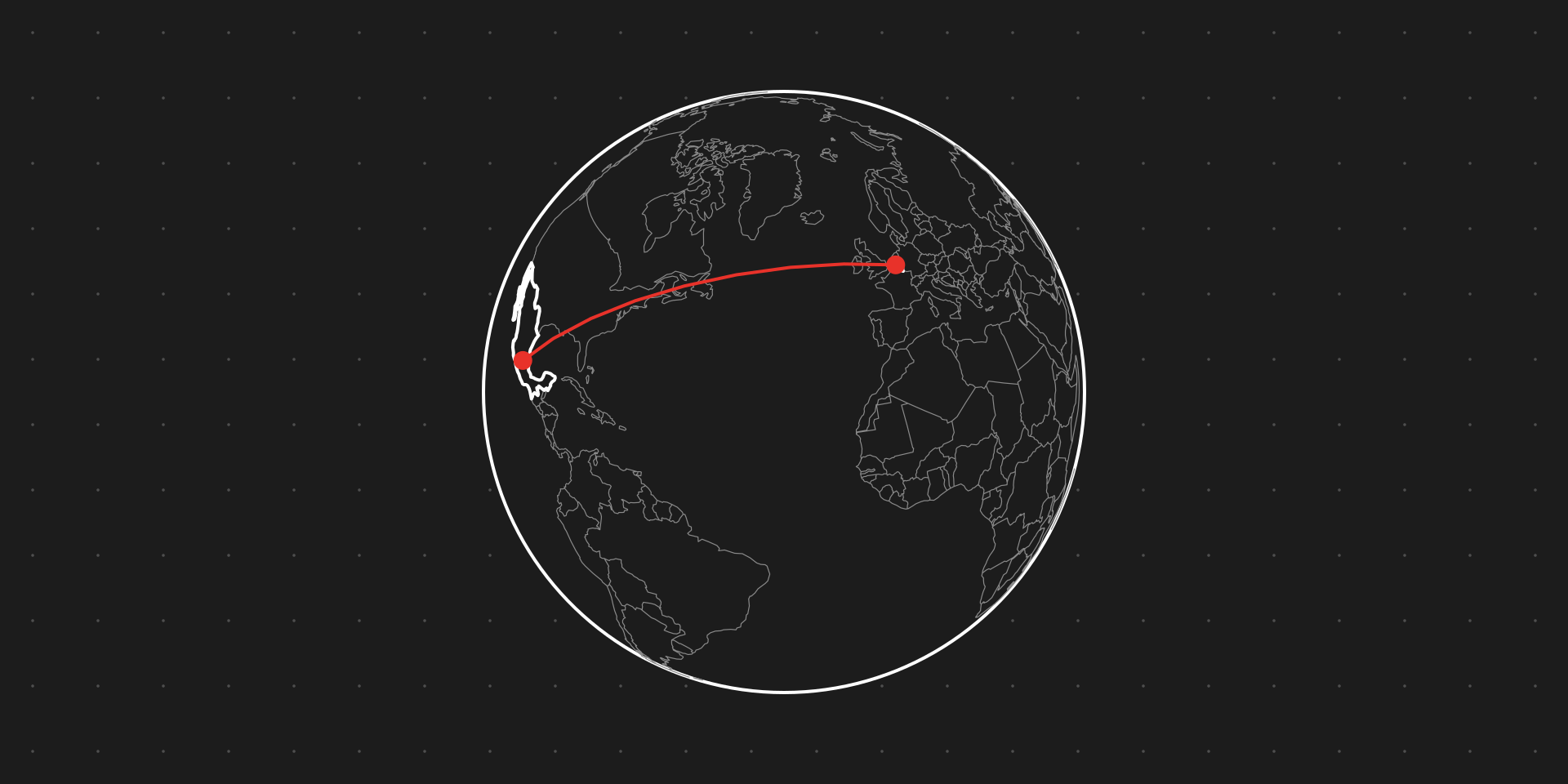A globe showing the two Obra hubs, Belgium and Mexico City, connected by a line.