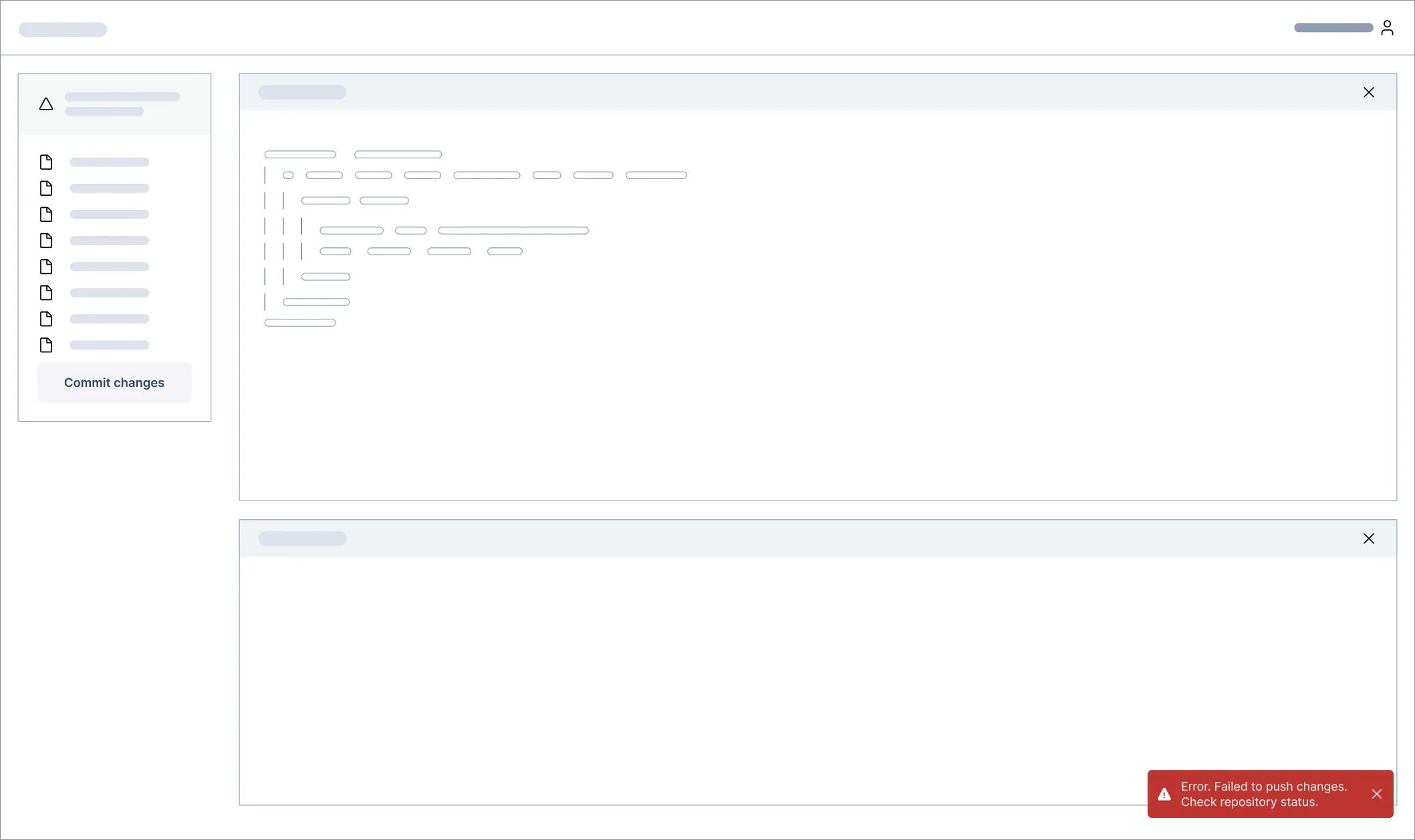 A depiction of toast on the bottom right side, on a larger monitor. The picture shows a user interface of a code editor where the toast might not be so visible because the user is using a large monitor.