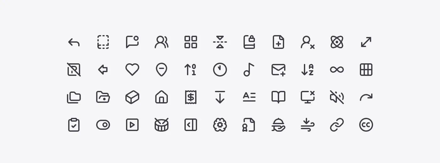 Examples of Lucide Icons.