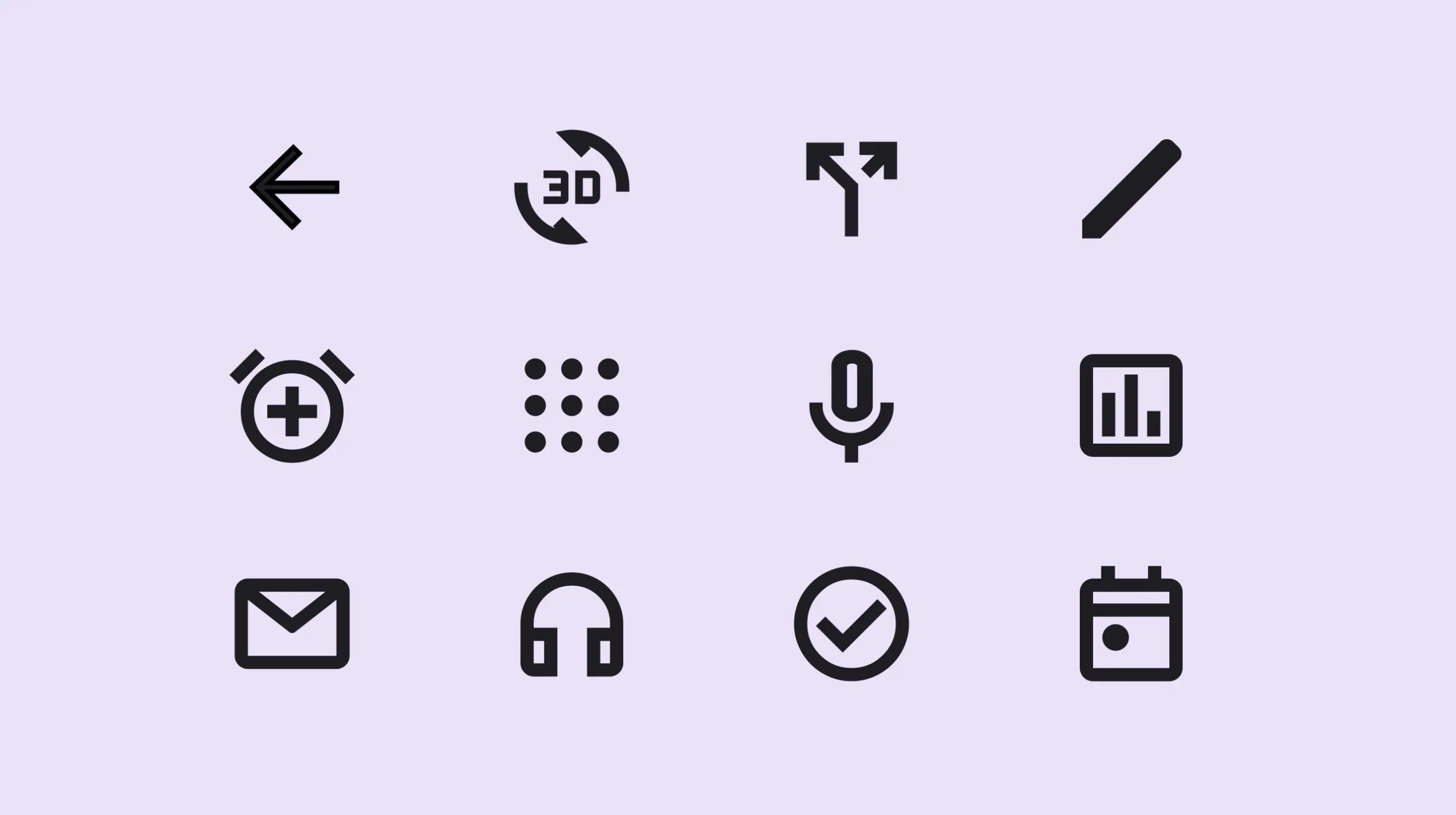Examples of Material Icons.
