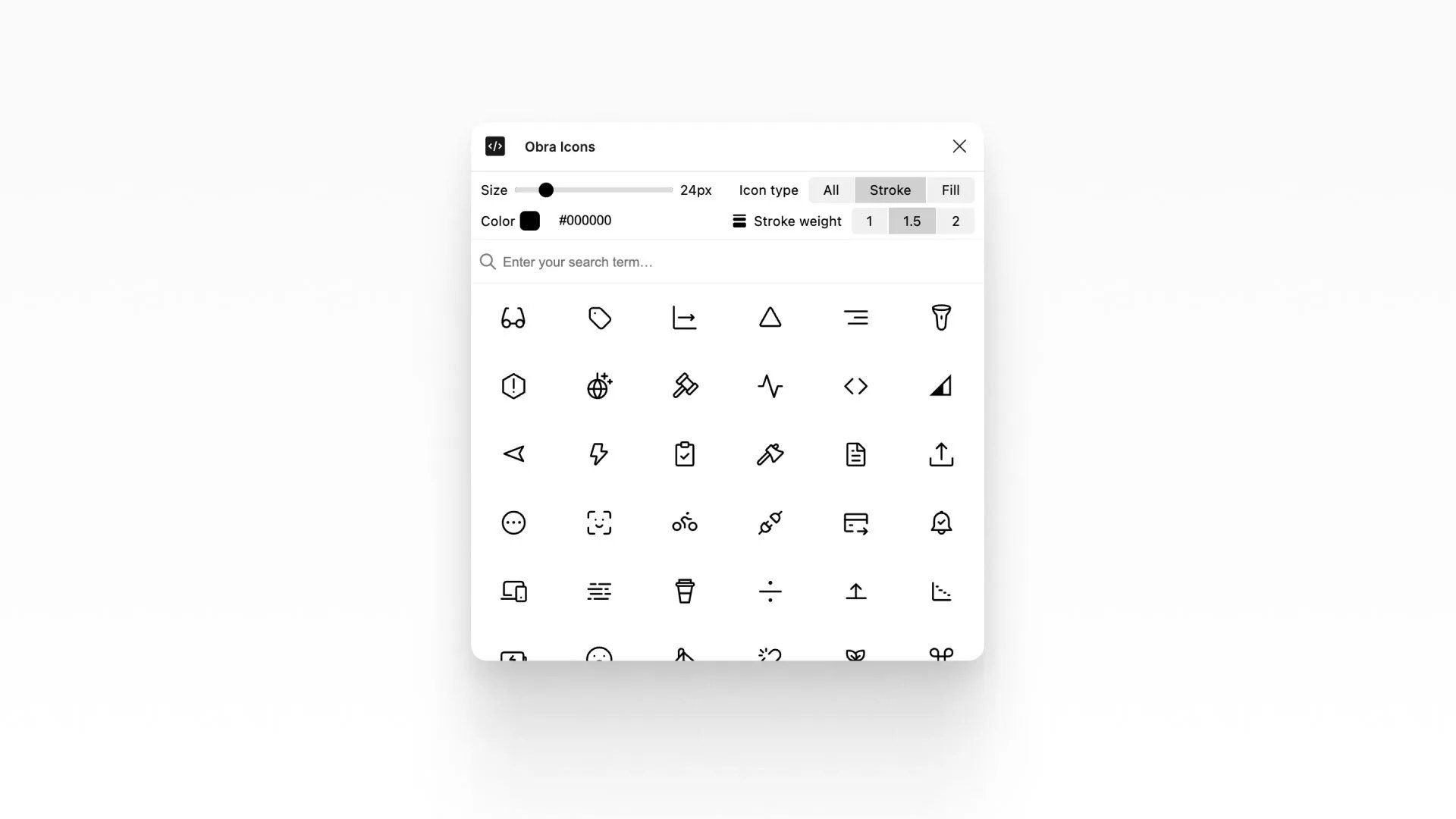 Obra Icons plugin for Figma